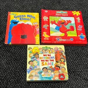 Sesame Street Elmo Puzzle and Story Book Set - Red, Yellow, Multicolor